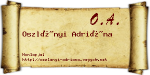 Oszlányi Adriána névjegykártya